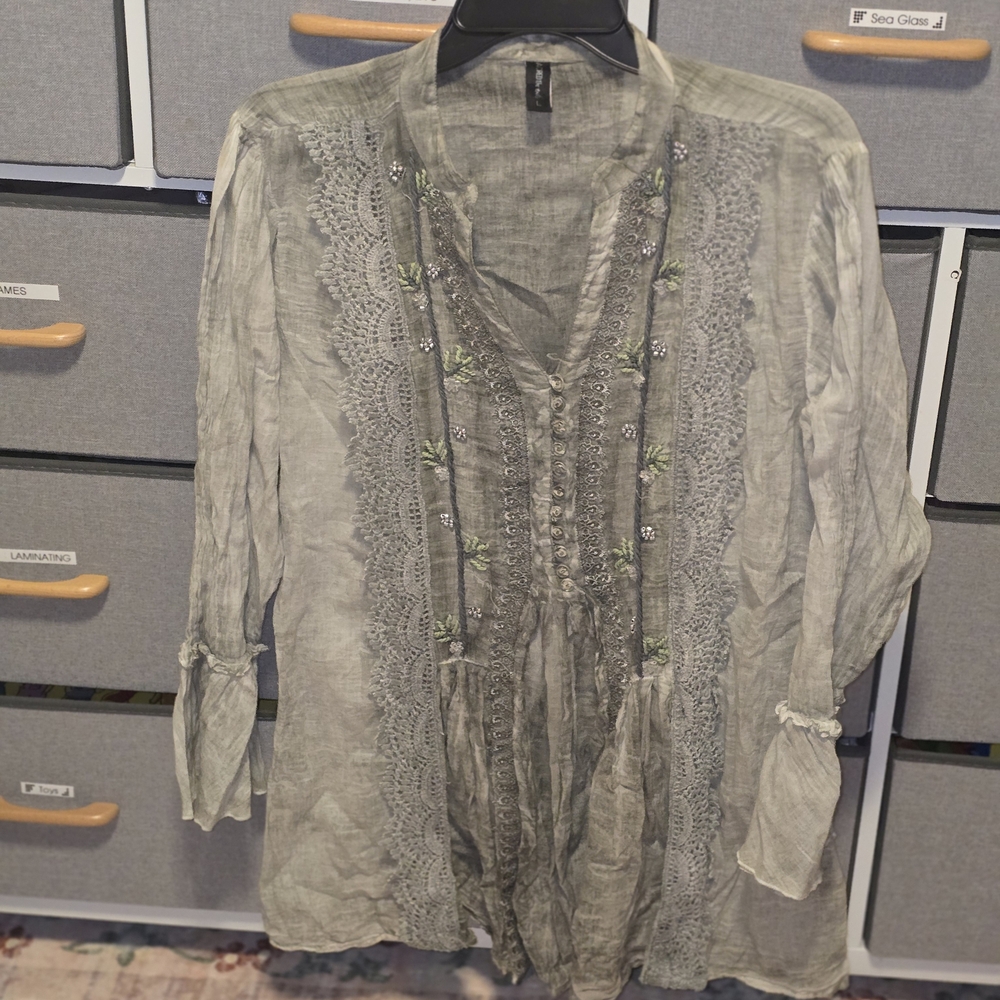 Sacred Threads Gray Top